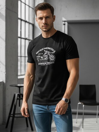 Pánske tričko s potlačou SPIRIT OF THE ROAD NX057R čierne