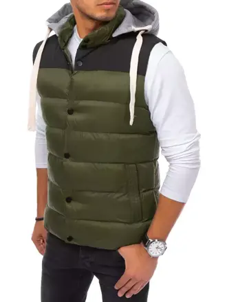 Zelená moderná vesta pre pánov