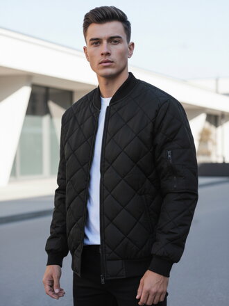 Čierna prešívaná pánska bunda (tx2215)