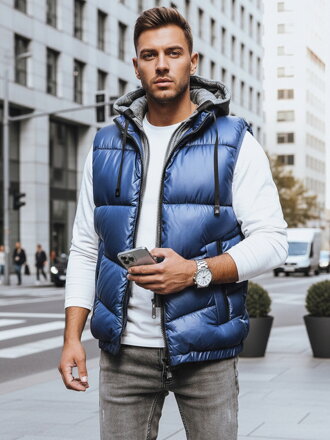 Modrá praktická vesta pre pánov