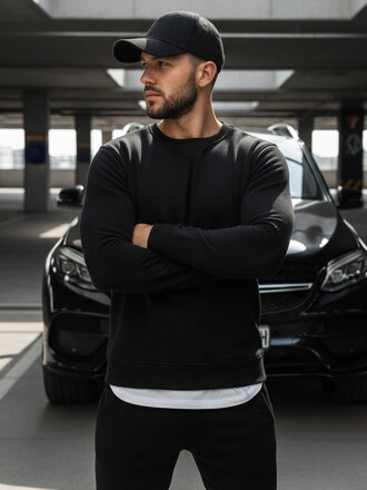 Mikina pre pánov čiernej farby (bx2416)