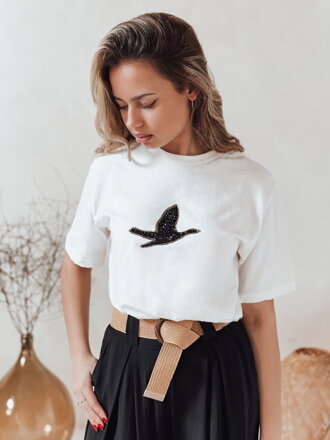 T-shirt damski BRILD ecru Dstreet RY2529