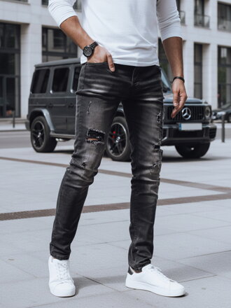 Pánske čierne džínsové nohavice Dstreet UX4247
