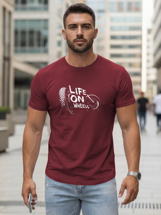 Herren Life on Wheels T-shirt kastanienbraun Dstreet NX5016R