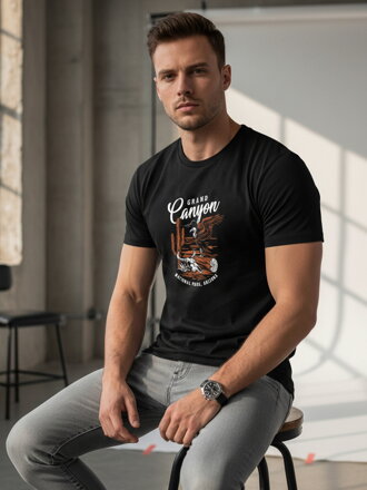 Herren T-Shirt bedruckt Grand Canyon schwarz Dstreet NX059R