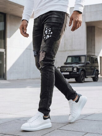 Pánske čierne džínsové nohavice Dstreet UX4295