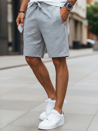 Pánske teplákové kraťasy svetlo šedé Dstreet SX2282