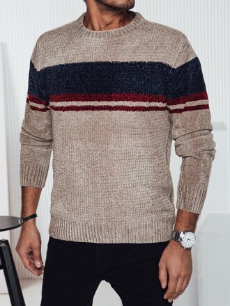 Pánsky hnedý pásikavý sveter Dstreet WX2243