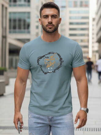 Bedrucktes Petrol-T-Shirt für Männer Dstreet NX5085R