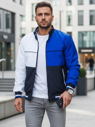 Modrá pánska prechodná bunda