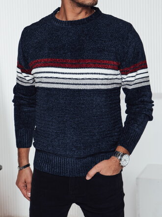 Pánsky tmavomodrý pruhovaný sveter Dstreet WX2281