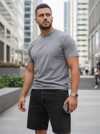 T-shirt męski klasyczny szary Dstreet RX5675
