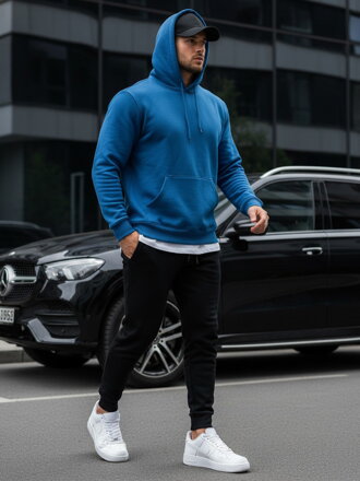 Modrá mikina s kapucňou