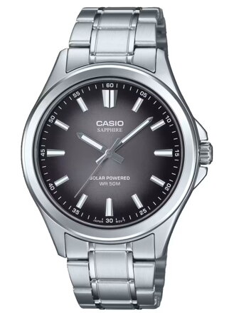 Pánske hodinky Casio MTS-RS100D-1A Sapphire strieborné s čiernym ciferníkom