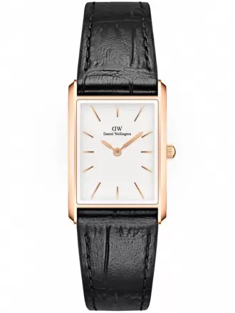 DÁMSKE HODINKY DANIEL WELLINGTON s väzbou Black Crocodile Rose Gold DW00100693 + KRABIČKA