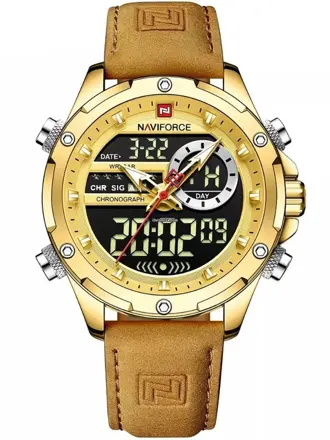 Pánske hodinky NAVIFORCE NF9208 G/G/L.BN - CHRONOGRAF + BOX