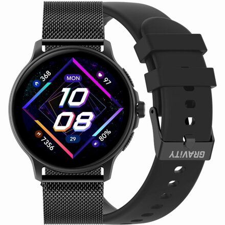 UNISEX INTELIGENTNÉ HODINKY GRAVITY GT12-1 - BLUETOOTH KONVERZÁCIE, PRÍDAVNÝ REMIENOK (sg035a)
