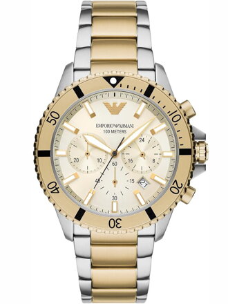 Pánske hodinky EMPORIO ARMANI AR11606 s dvojtónovým chronografom + BOX