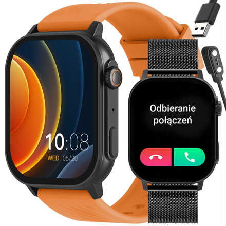INTELIGENTNÉ HODINKY UNISEX GRAVITY GT15-2 - BLUETOOTH KONVERZÁCIE, PRÍDAVNÝ REMIENOK (sg029b)