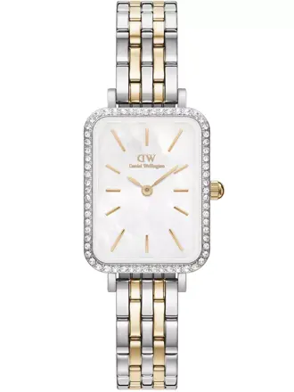 DANIEL WELLINGTON DÁMSKE HODINKY Quadro Lumine Beel 5-Link dvojfarebné DW00100671 + KRABIČKA (zw519g)