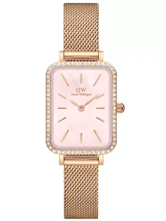 DÁMSKE HODINKY DANIEL WELLINGTON Quadro Lumine Bezel Melrose Pink DW00100669 + BOX (zw519j)