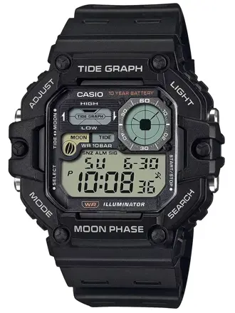CASIO Digital Moonphase WS-1700H-1AV PÁNSKE HODINKY + BOX