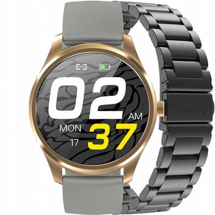 SMARTWATCH pánske G. Rossi SW012-5 gold/gray  (sg007e)
