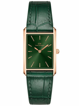 DÁMSKE HODINKY DANIEL WELLINGTON Viazaný Krokodíl Emerald Ružové zlato 22mm DW00100694 + KRABIČKA