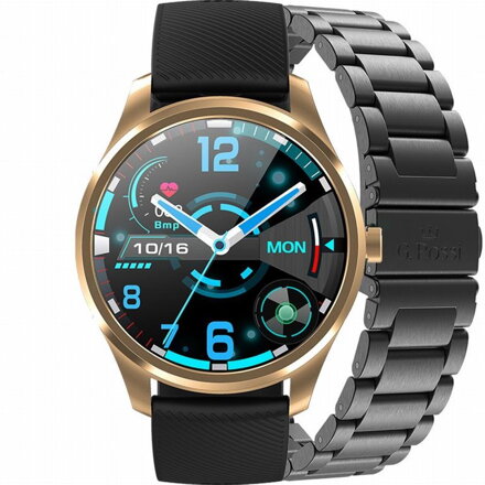 SMARTWATCH pánske G. Rossi SW012-4 gold/black  (sg007d)