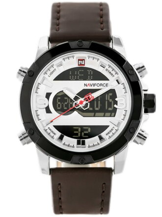 NAVIFORCE PÁNSKE HODINKY - NF9097 (zn043a) - hnedá/strieborná