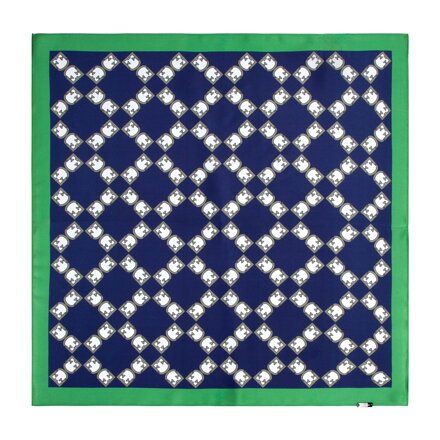 Dámska hodvábna šatka s geometrickým monogramom Wittchen – tmavomodro-zelená