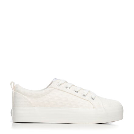 Dámske sneakersy na platforme biele 100-DP-801-0