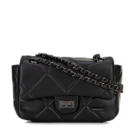 Crossbody z ekokože v geometrickom prešívaní čierna 99-4Y-627-1