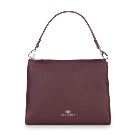 Dámska trojpriehradková crossbody, bordová koža 100-4E-808-3