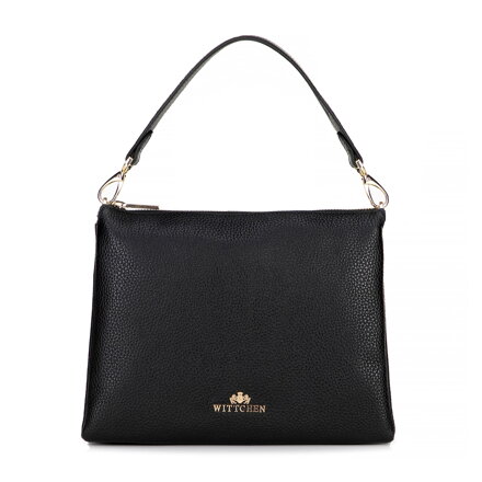 Dámska trojpriehradková crossbody, hnedá koža, čierna 100-4E-809-1
