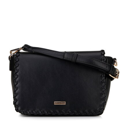 Dámska crossbody s olemovanou klopou čierna 100-4Y-235-1
