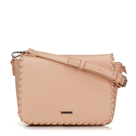 Dámska crossbody s olemovanou klopou béžová 100-4Y-235-9