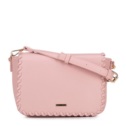 Dámska crossbody s olemovanou klopou ružová 100-4Y-235-P