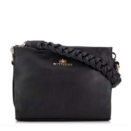Dámska crossbody kabelka s pletenou rúčkou čierna 99-4E-011-1