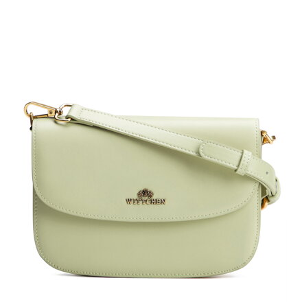 Dámska crossbody z prírodnej kože zelená 100-4E-214-Z