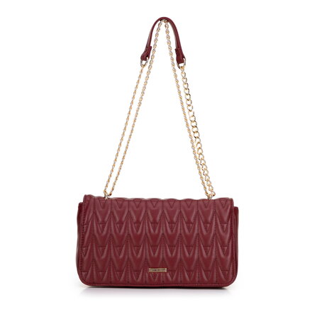 Dámska prešívaná crossbody kabelka s retiazkou bordová 99-4Y-427-3  