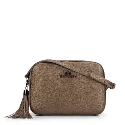 Dámska kožená crossbody kabelka Wittchen so strapcom 29-4E-014-G