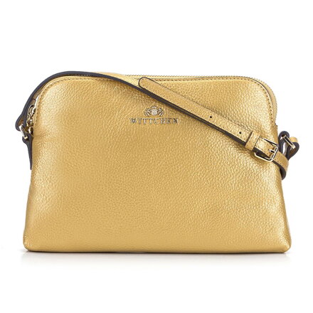 Dámska lichobežníková kožená crossbody kabelka Wittchen 29-4E-006-G