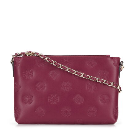 Dámska trojkomorová kožená crossbody kabelka Wittchen s monogramovým vzorom 95-4E-633-3