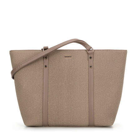 Dámska shopper kabelka s jemnými prúžkami béžová 99-4Y-620-9