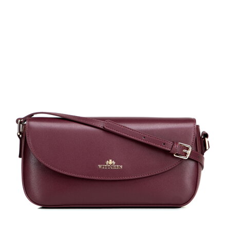 Bordová dámska crossbody kabelka Wittchen z prírodnej kože s elegantným vzhľadom