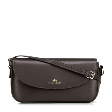Tmavohnedá dámska crossbody kabelka Wittchen z prírodnej kože