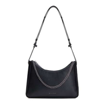 Dámska kožená kabelka typu bagetka čierno-grafitová 100-4E-606-G1