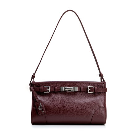 Dámska kožená kabelka s elegantnými detailmi na rameno