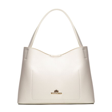 Dámsky kabelka s vyberateľnou taštičkou krémový 100-4E-220-0